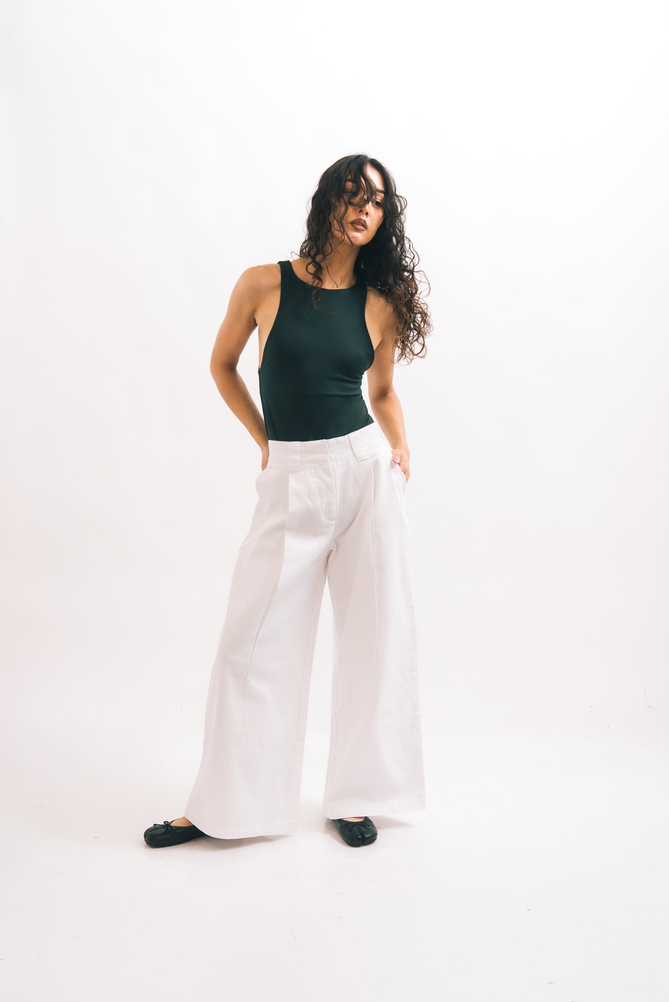 1924 Territory High & Wide Leg Trouser - Bright White