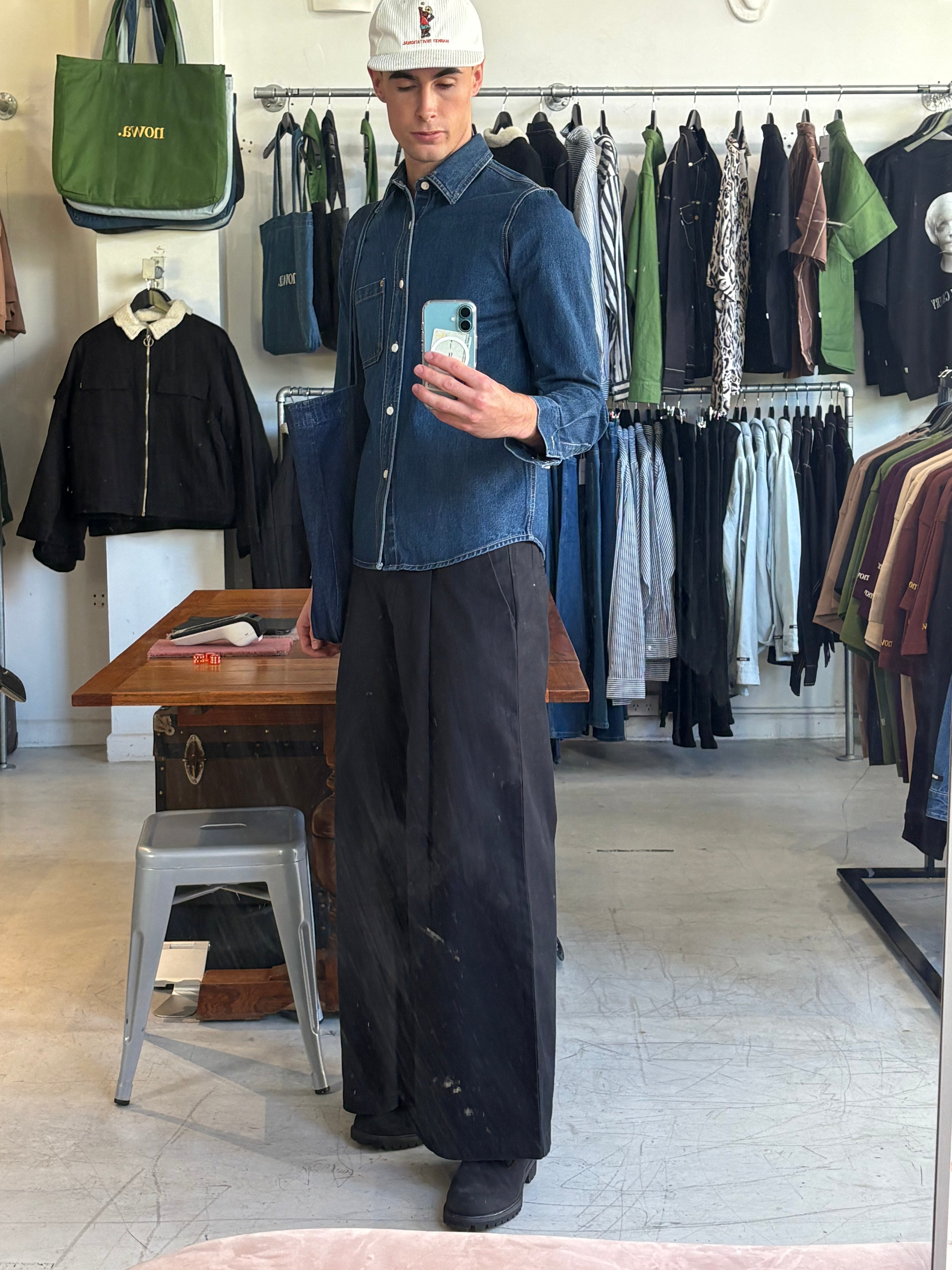 1924 High & Wide Leg Trouser - Char Black