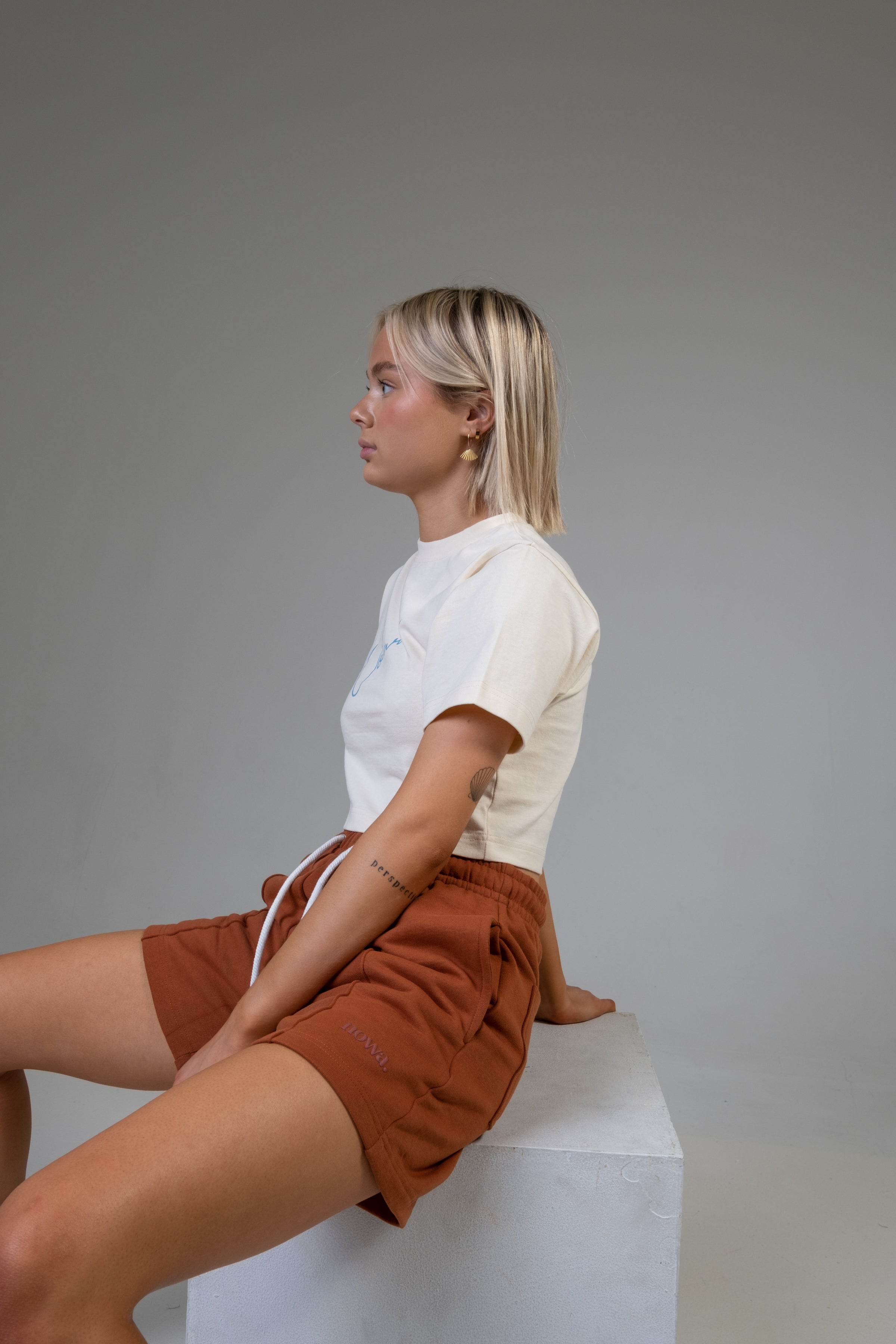 Unisex Sweat Shorts in Coconut Brown