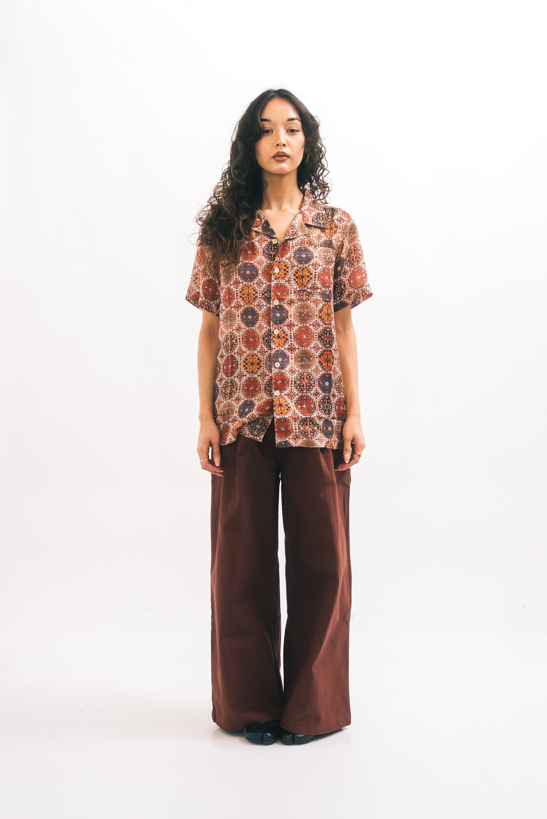 1924 High & Wide Leg Trouser - grenache