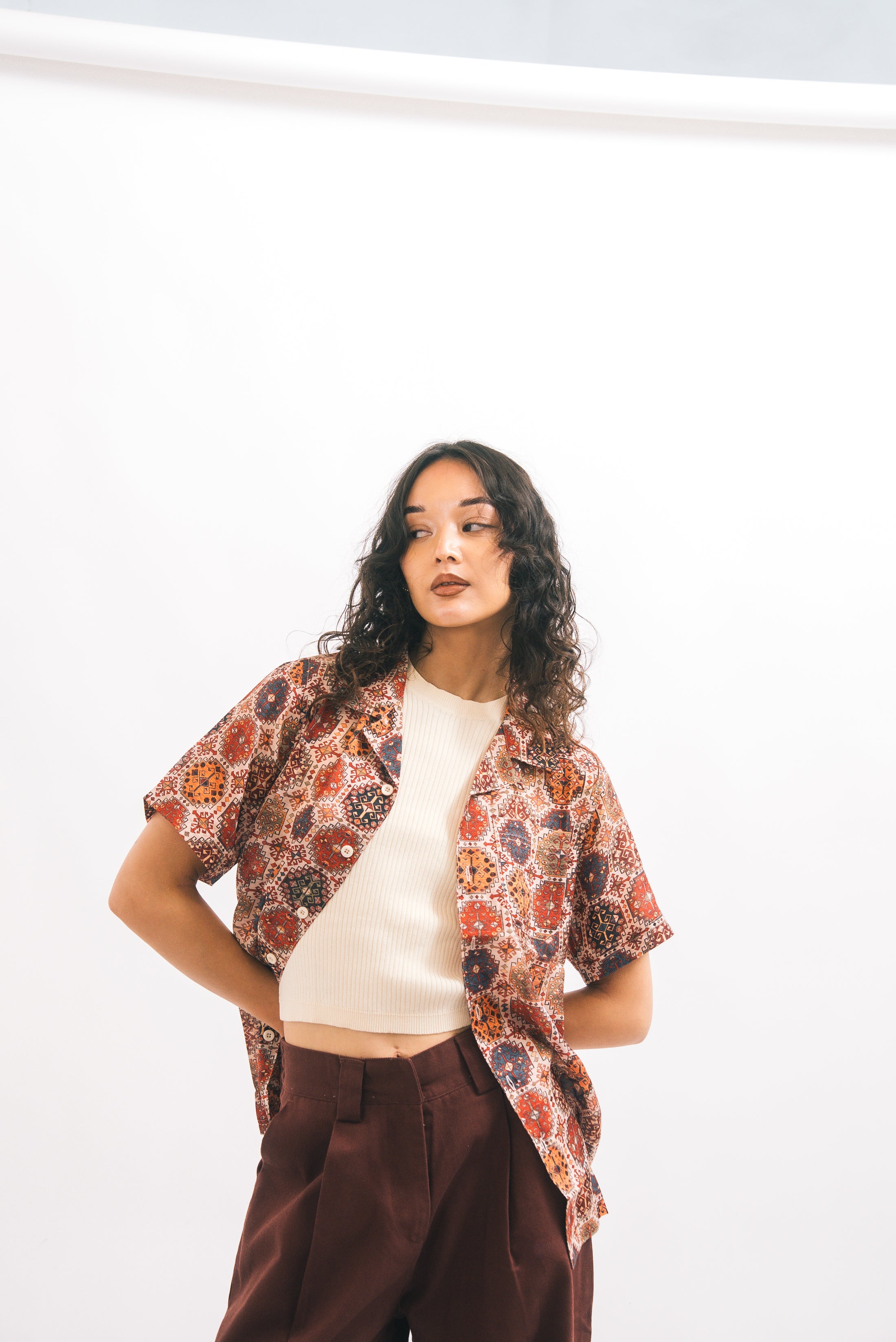 1924 High & Wide Leg Trouser - grenache