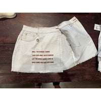 Passenger Wrap Skirt - Bright White / Brown contrast Stitch
