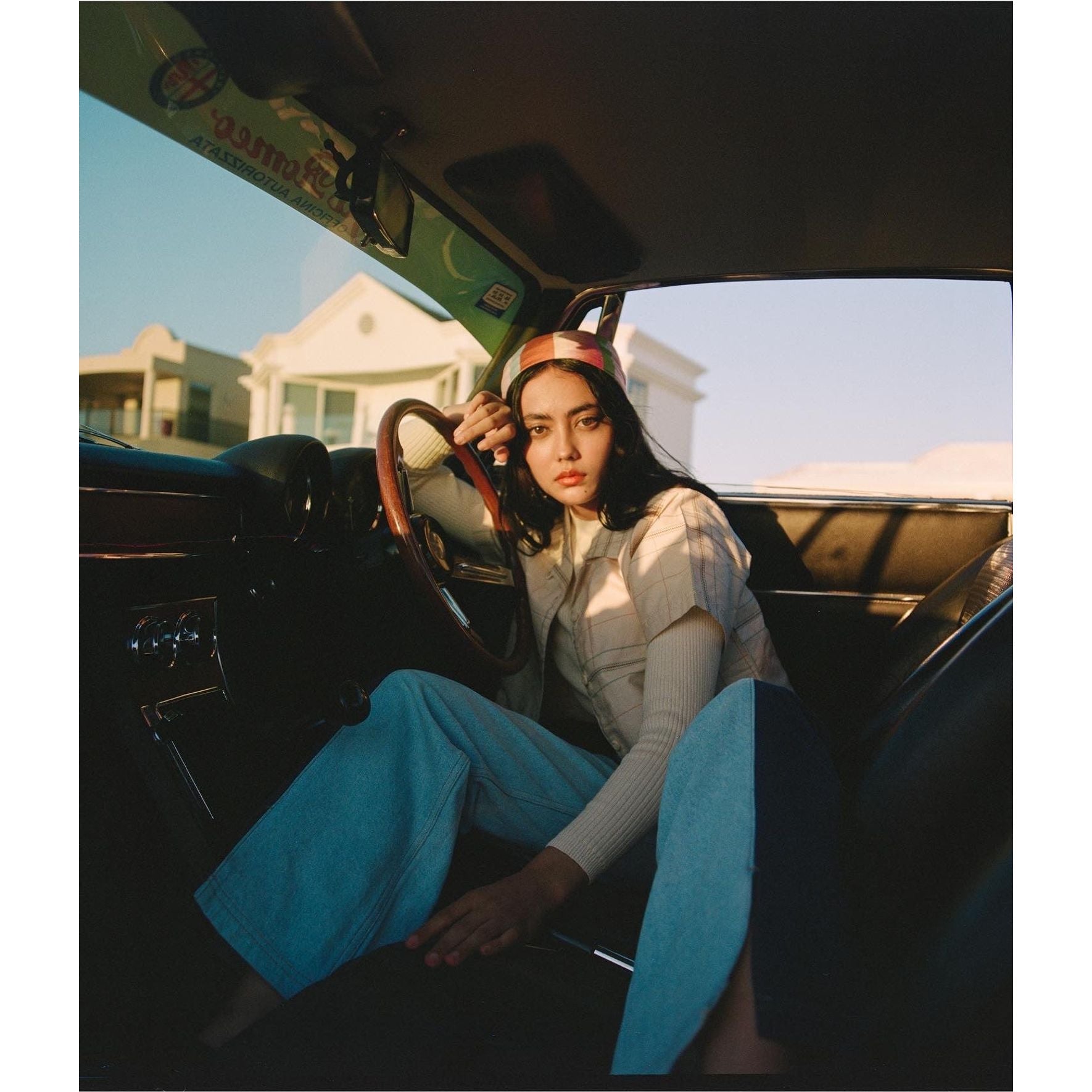 1973 High Two Tone Panel Denim Pant