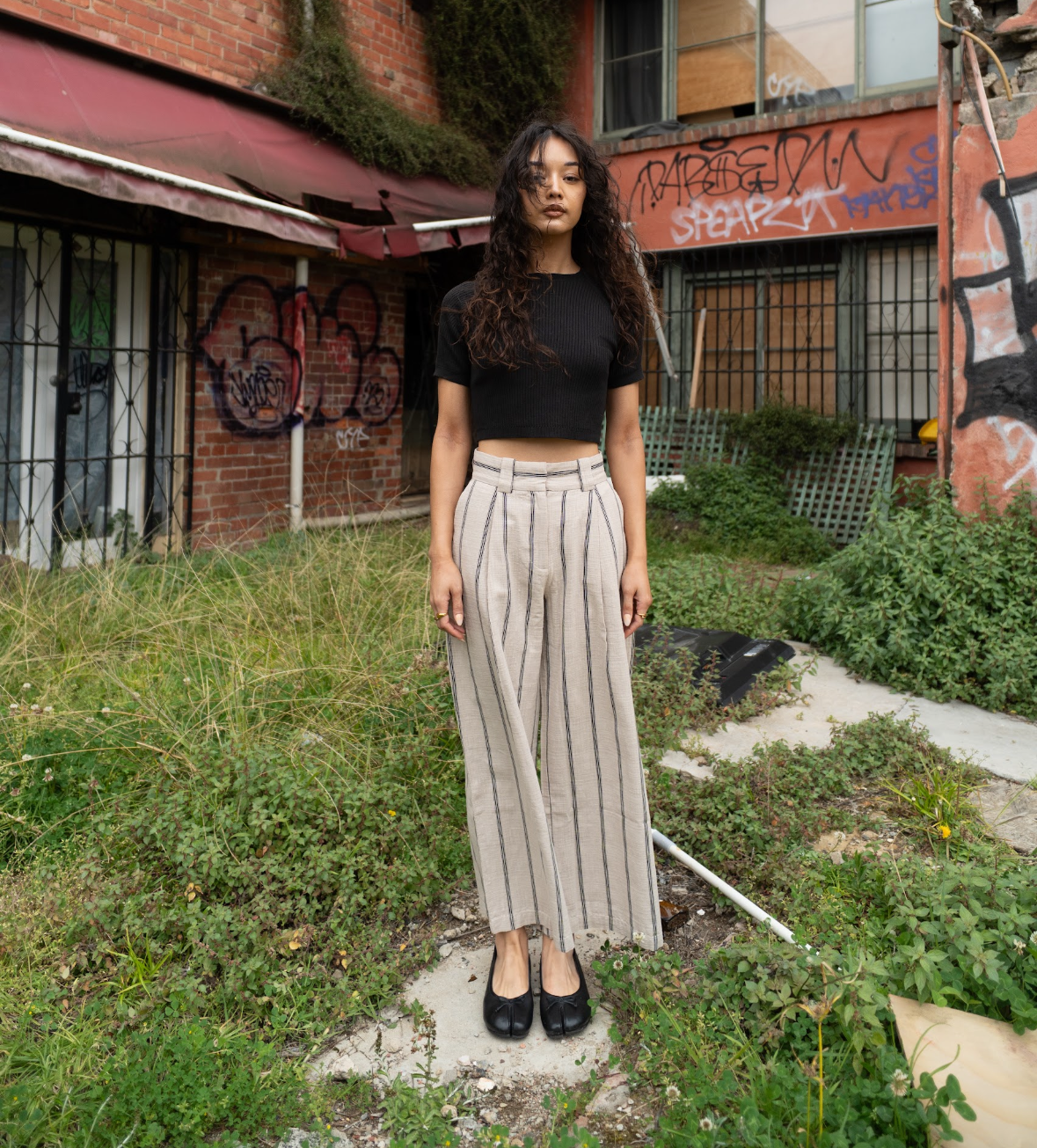 1924 High & Wide Leg Trouser in Natural Linen