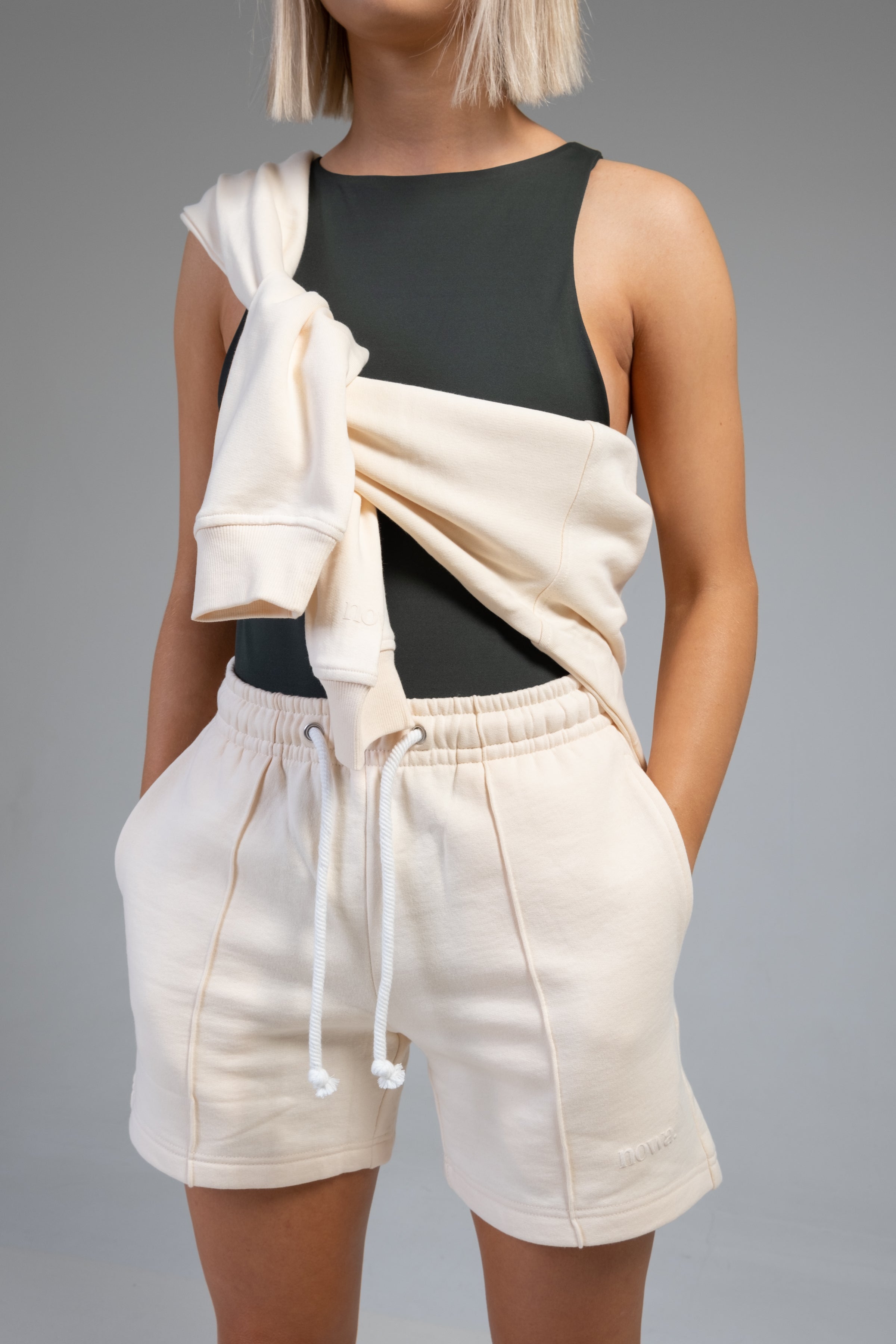 Unisex Sweat Shorts in Pearled Ivory