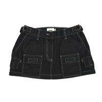 Low Rise Utility Skirt - Black / Contrast Stitch