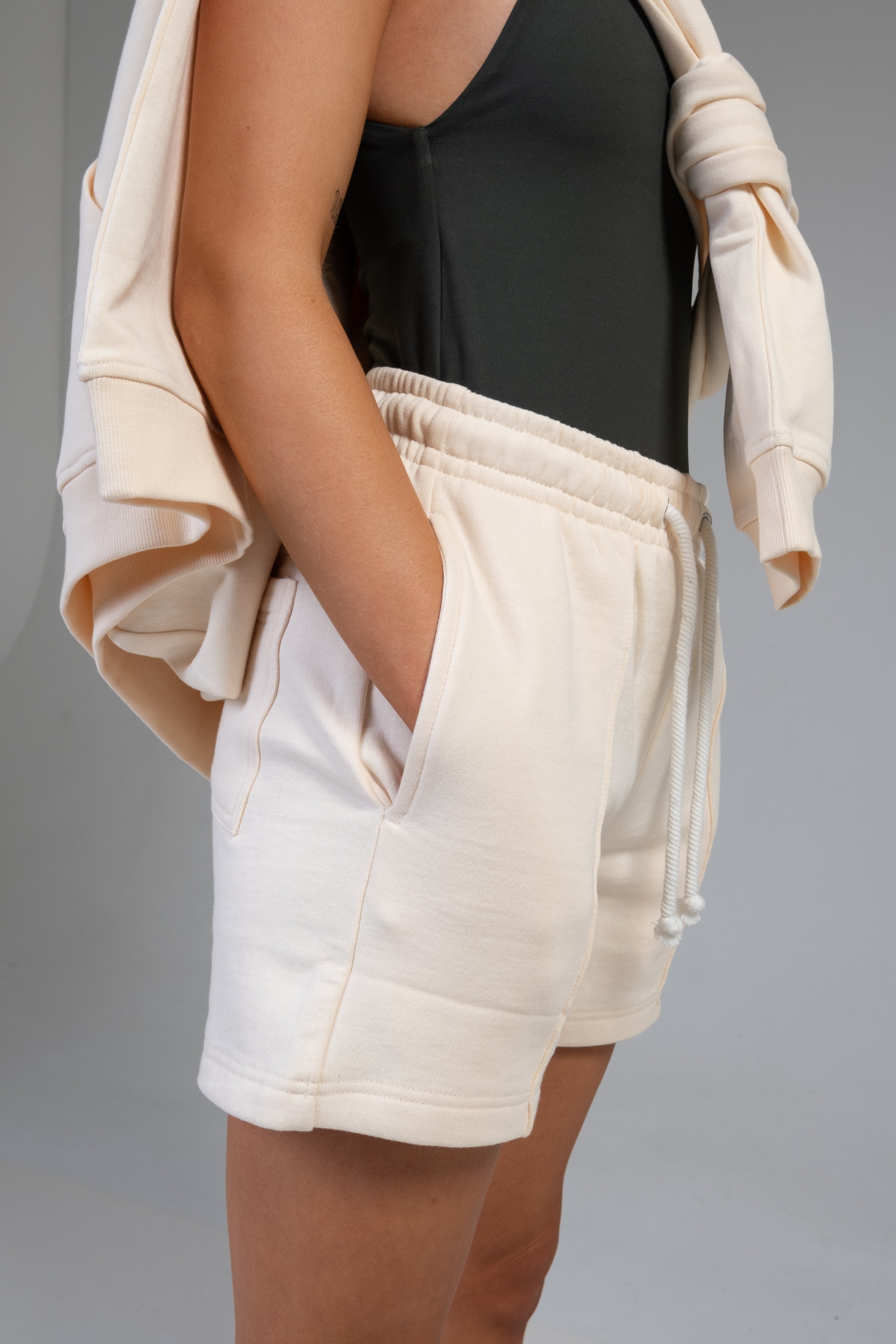 Unisex Sweat Shorts in Pearled Ivory