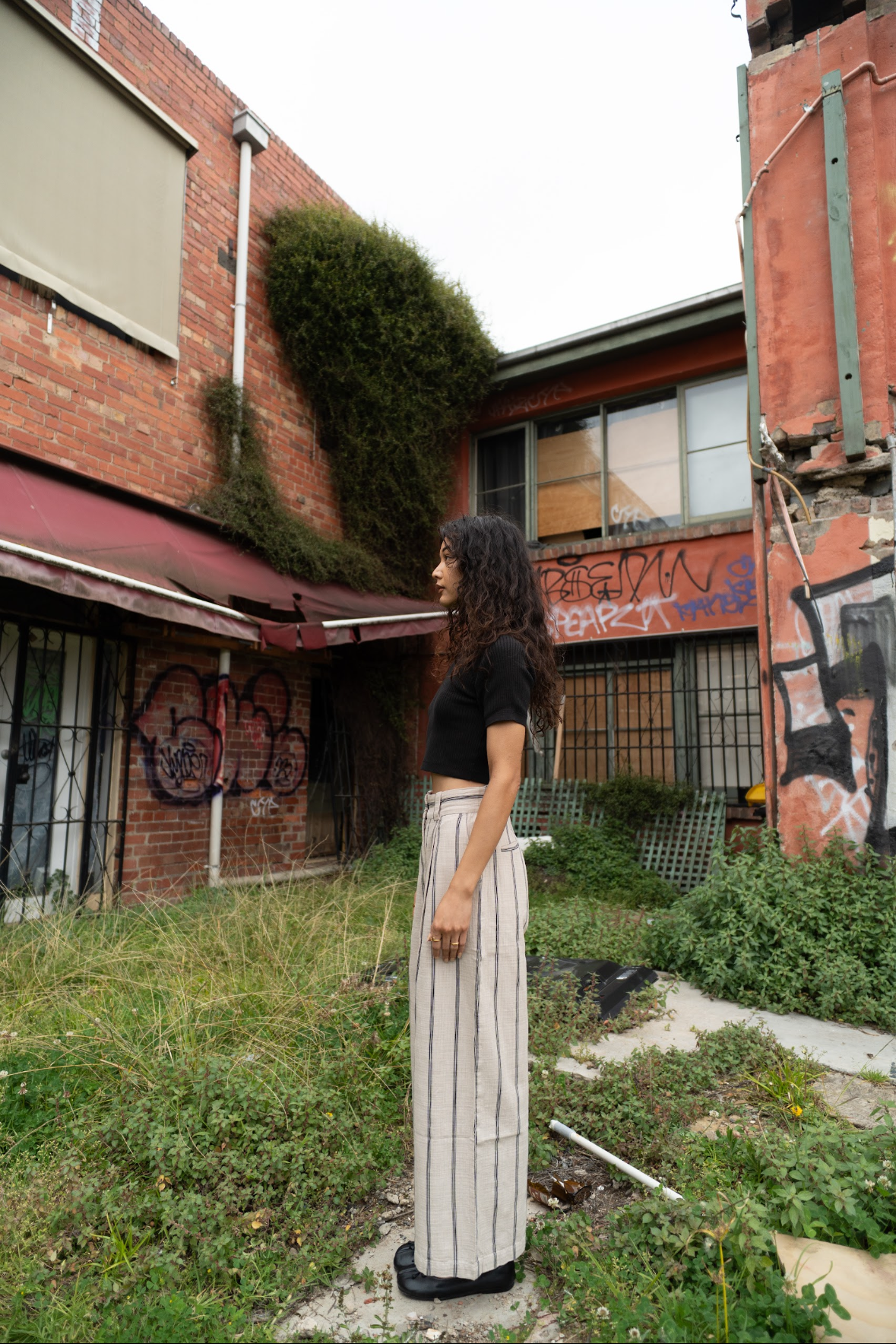1924 High & Wide Leg Trouser in Natural Linen