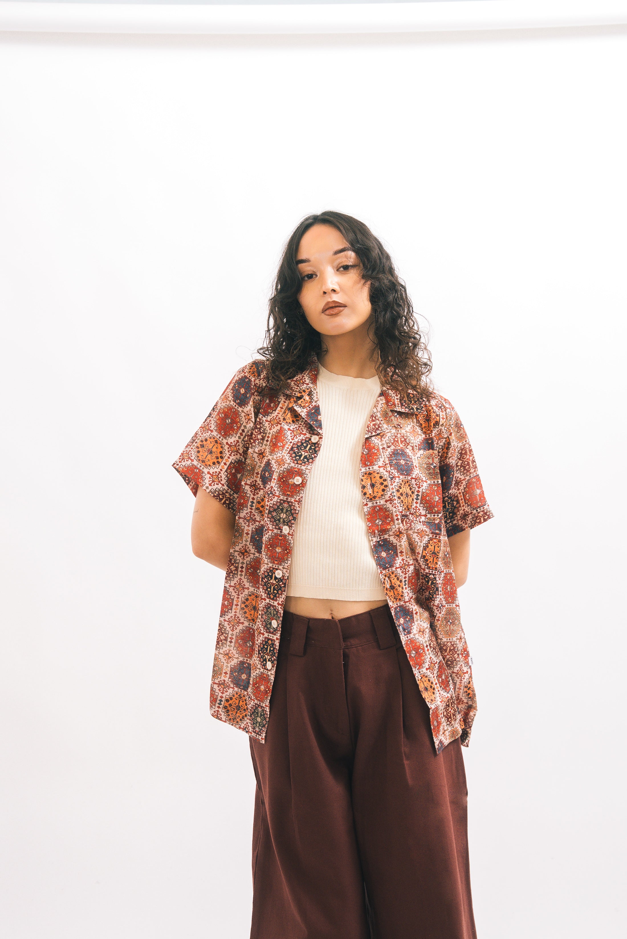 1924 High & Wide Leg Trouser - grenache