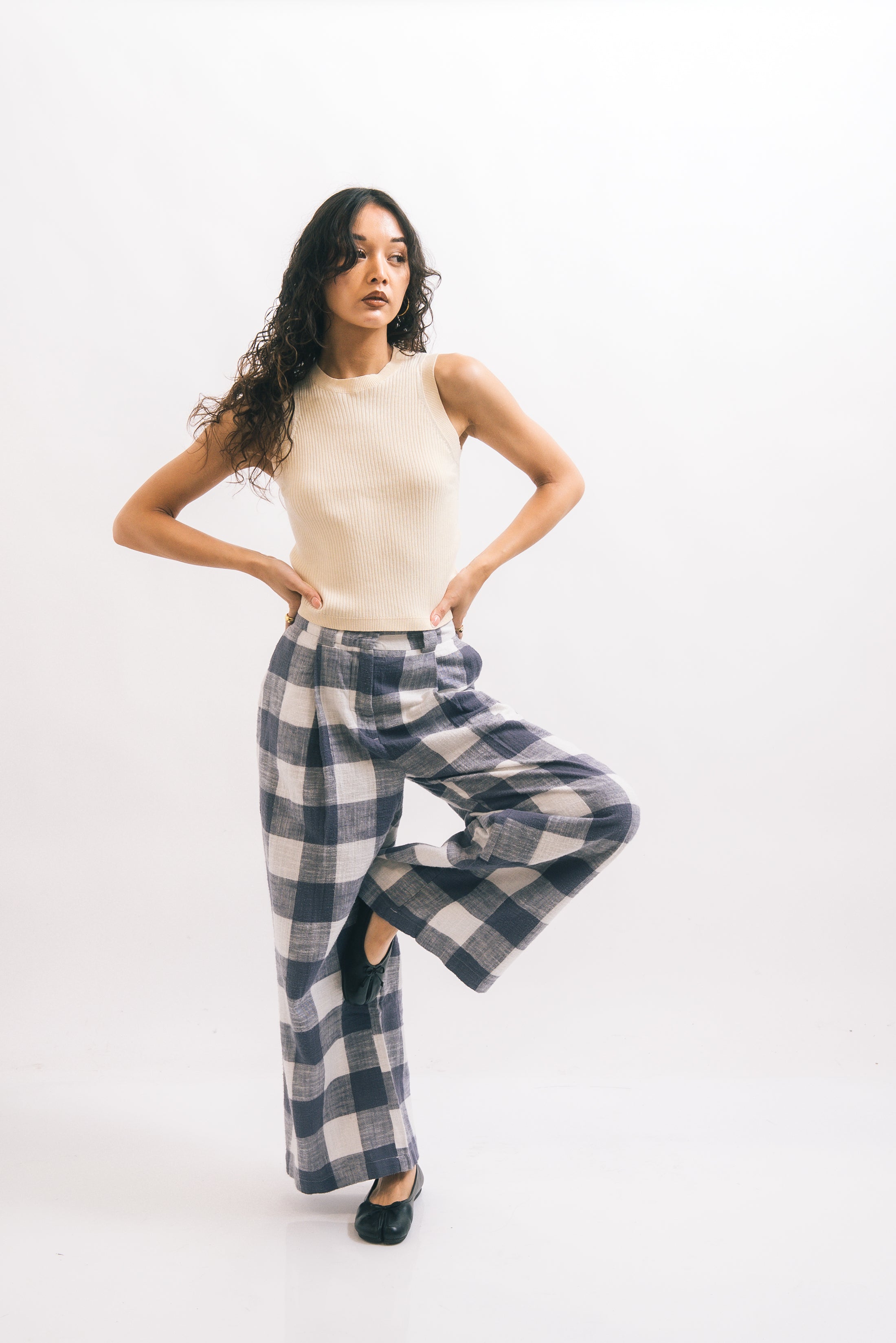 1950s Wide Trouser in Checker