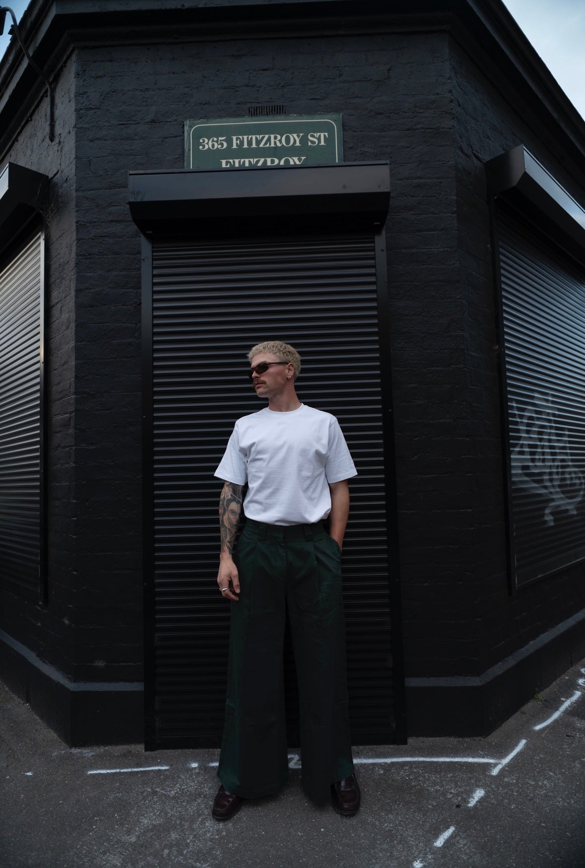 1924 High & Wide Leg Trouser - Brush Green