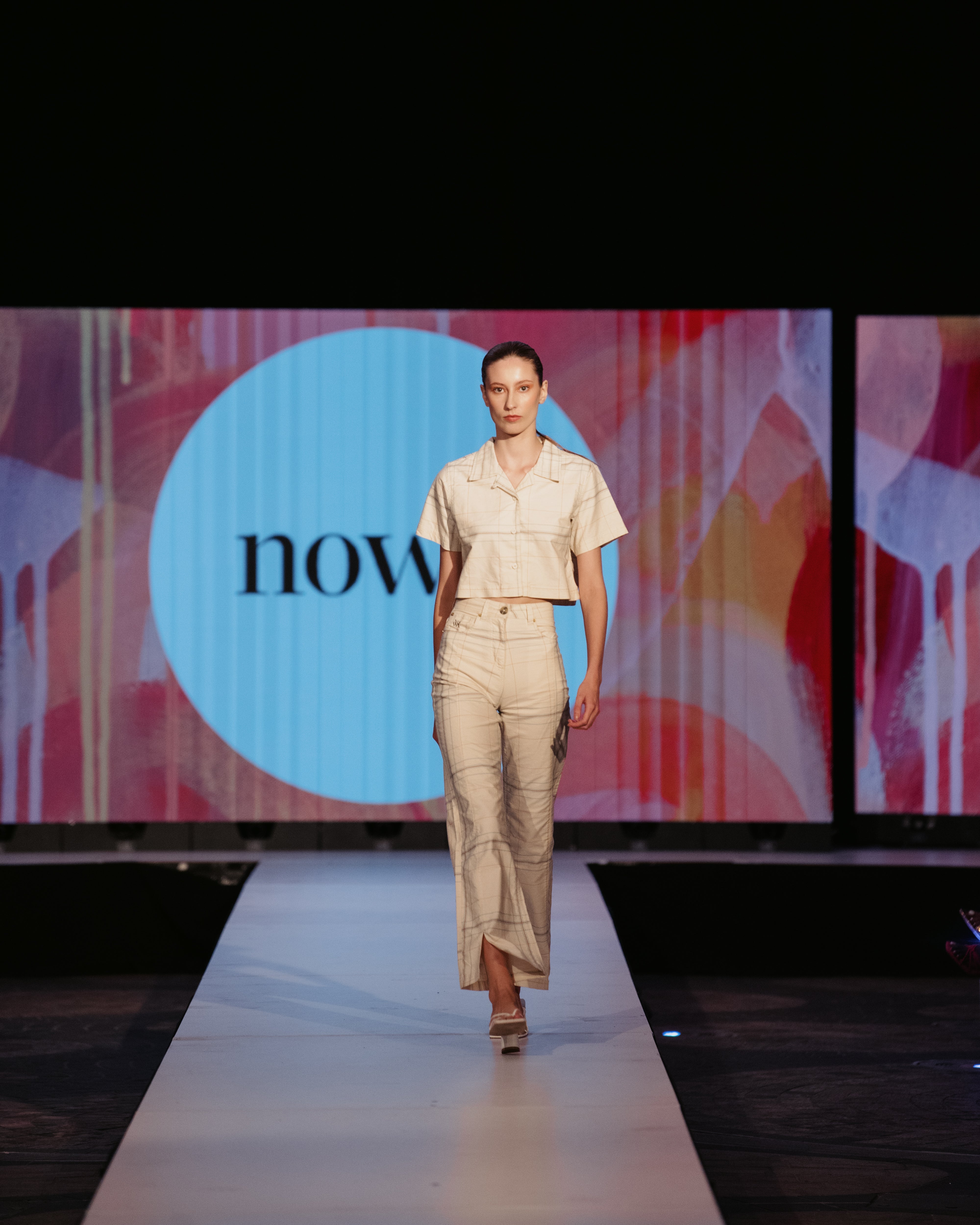 Cropped Camp Collar Shirt in Plaid