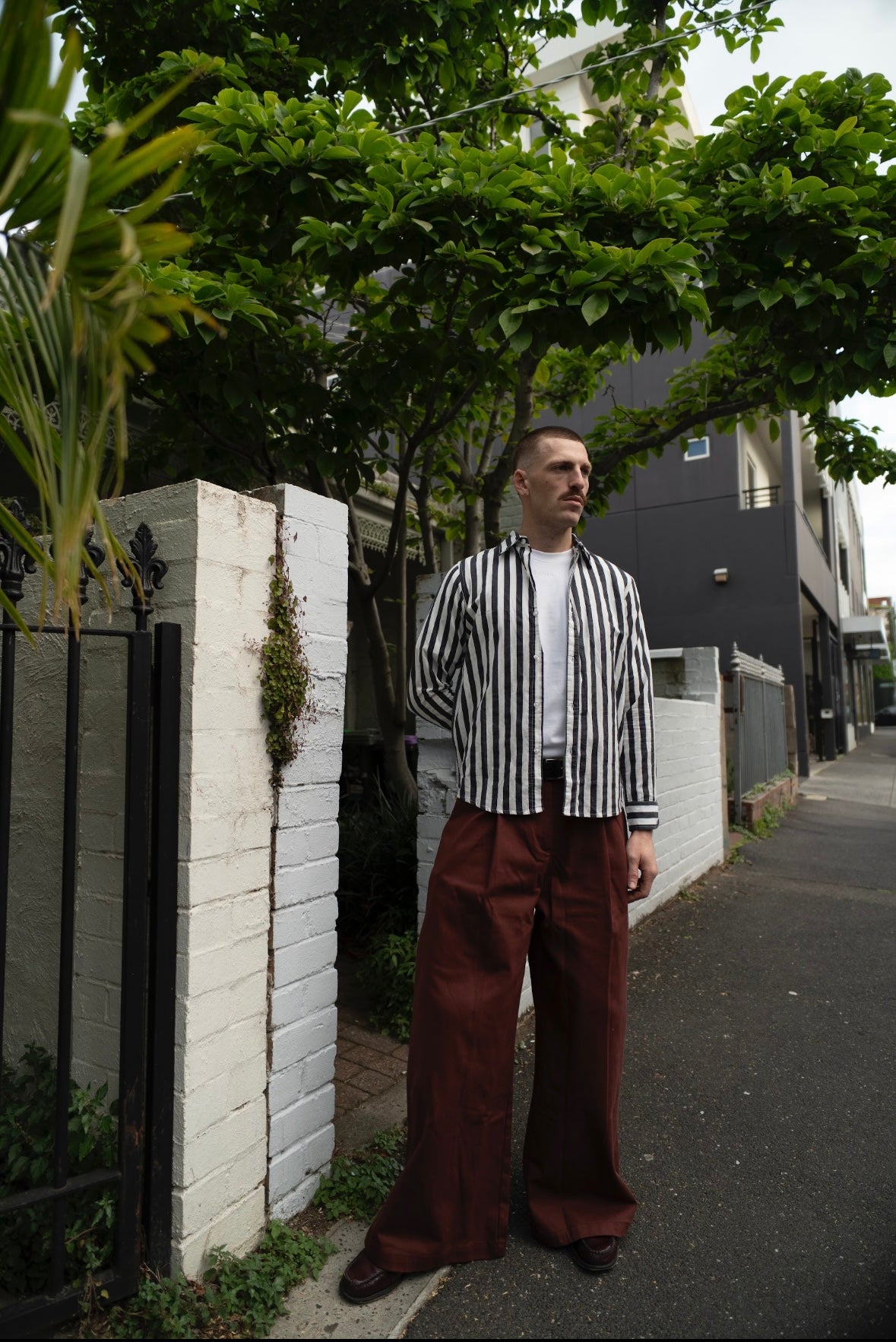 1924 High & Wide Leg Trouser - grenache