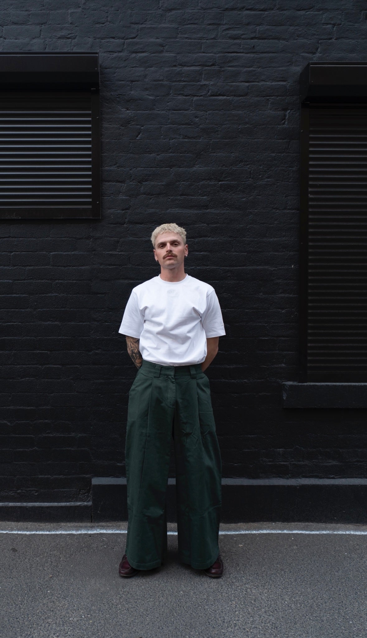 1924 High & Wide Leg Trouser - Brush Green