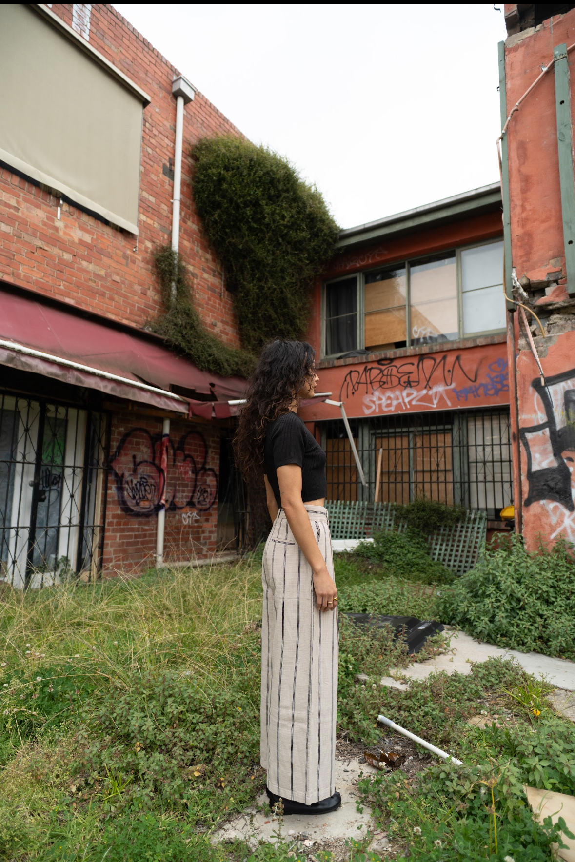1924 High & Wide Leg Trouser in Natural Linen
