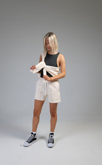 Unisex Sweat Shorts in Pearled Ivory