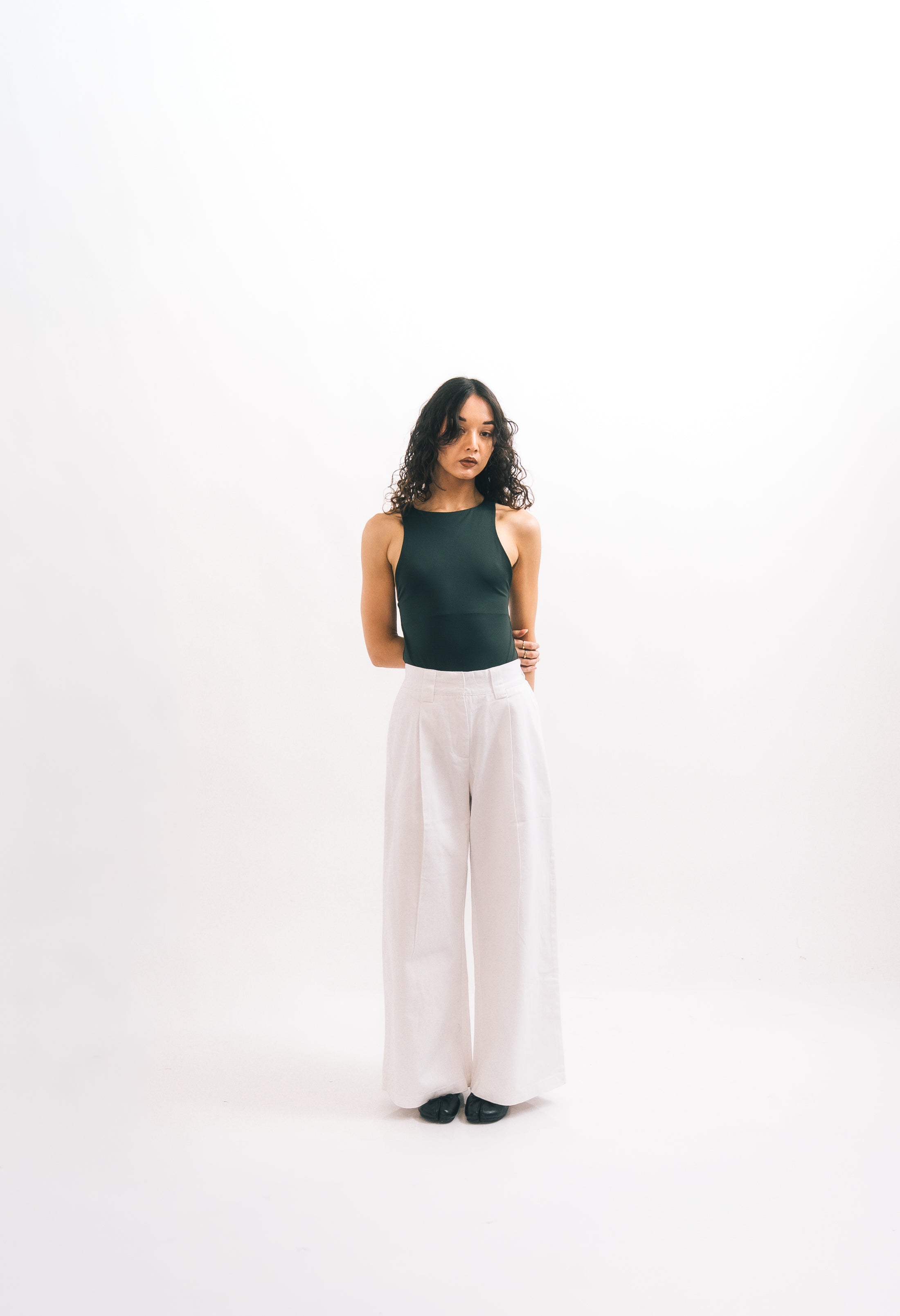 1924 Territory High & Wide Leg Trouser - Bright White