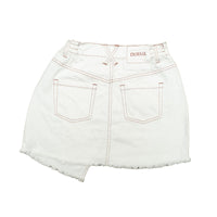 Passenger Wrap Skirt - Bright White / Brown contrast Stitch
