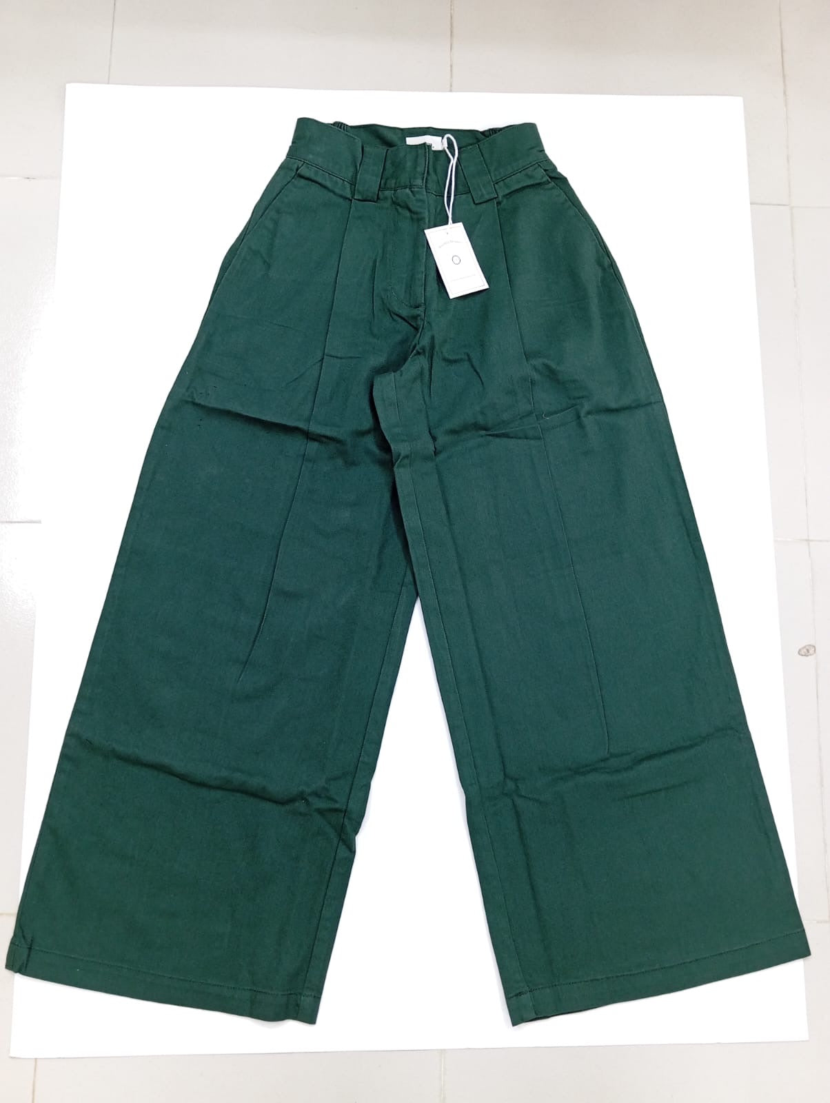 1924 High & Wide Leg Trouser - Brush Green