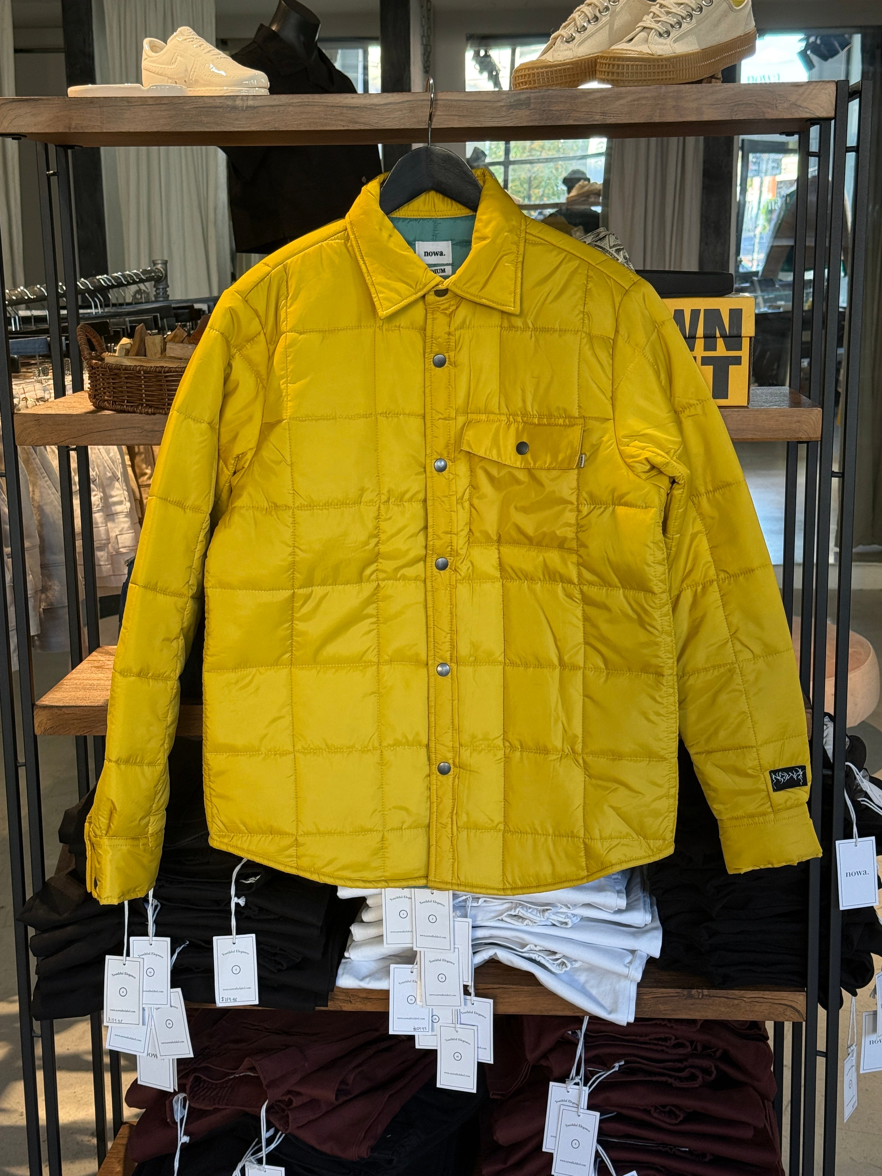 Quilted Puffer Jacket - In Yellow
