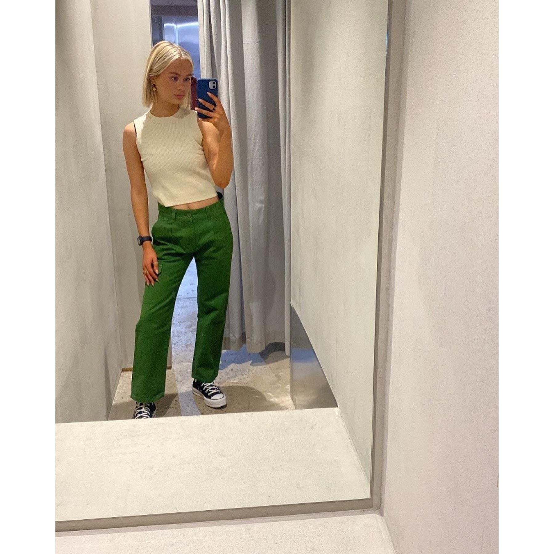 Straight Leg Cargo Trouser - Garden Green