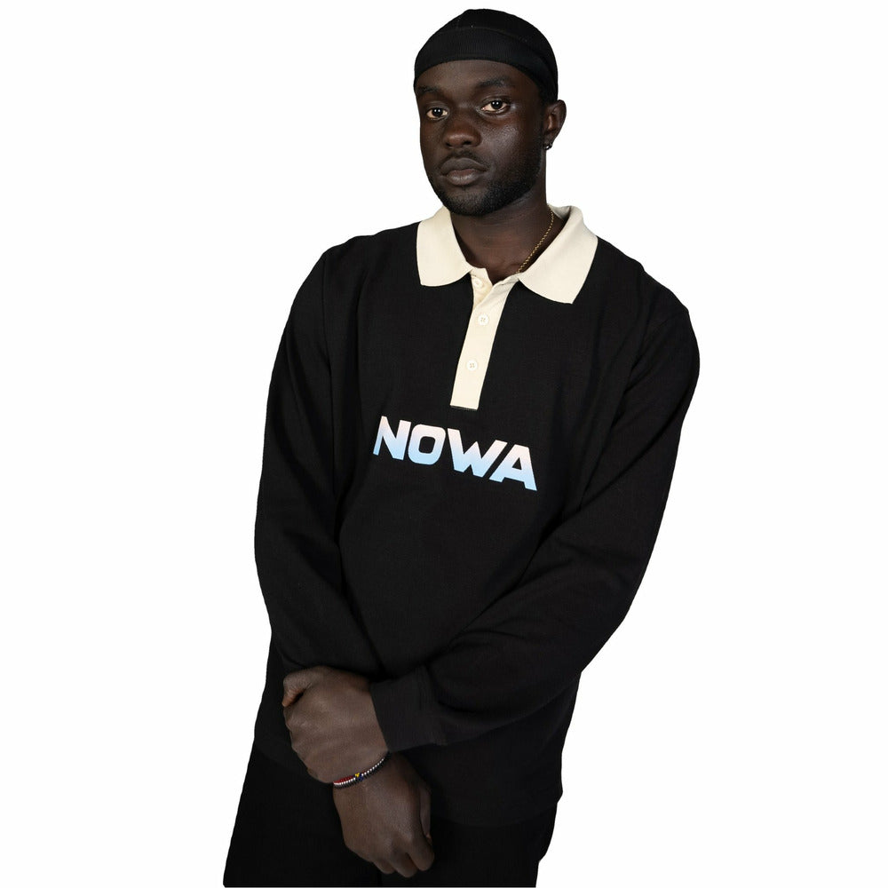 Long Sleeve Polo Shirt Black