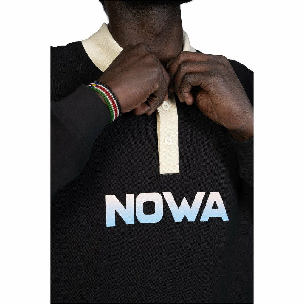 Long Sleeve Polo Shirt Black