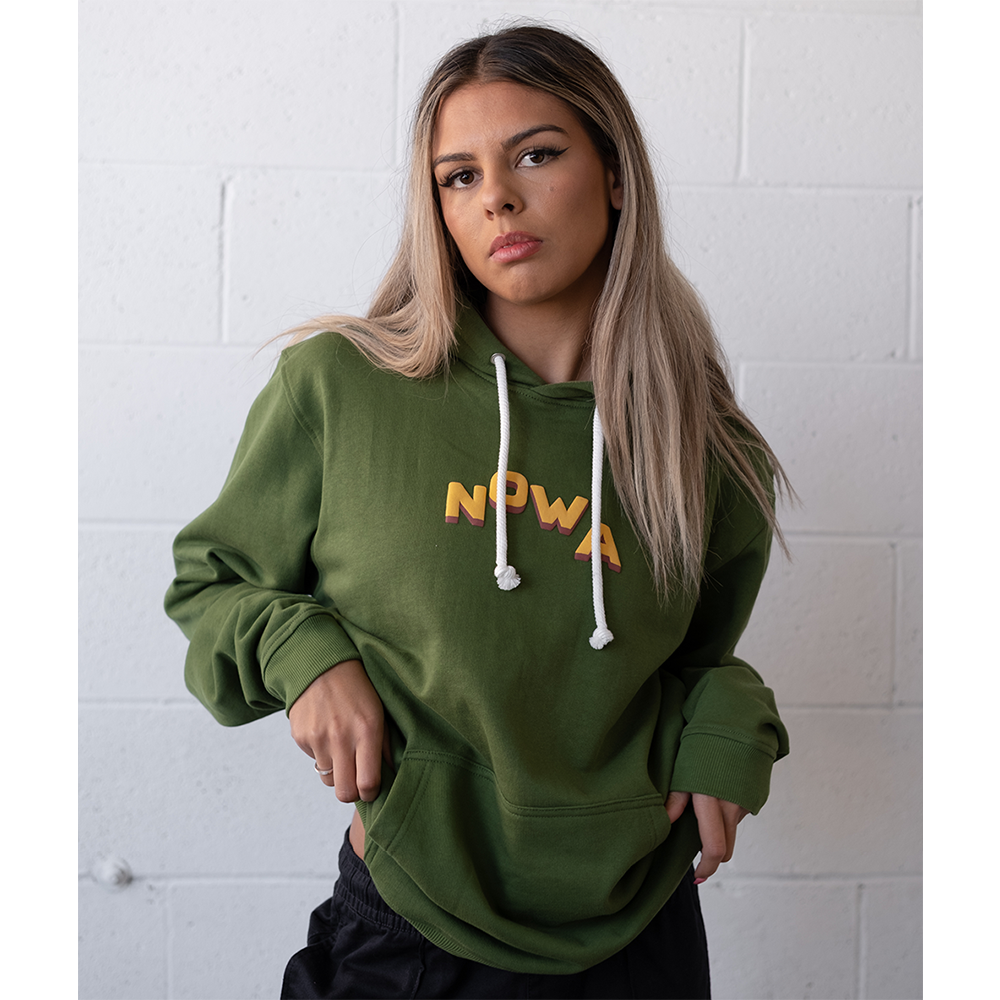 Block Regular Hooded Sweatshirt in Green