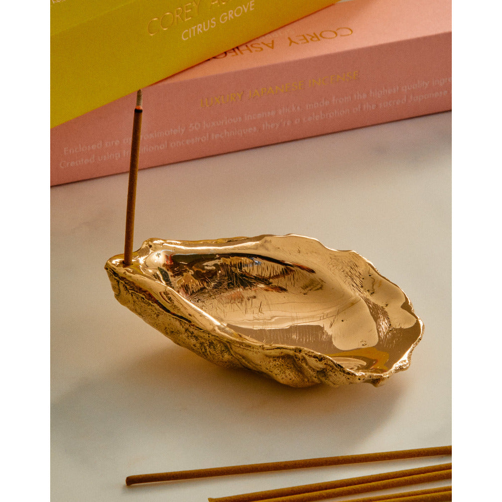 Oyster Incense Holder - Brass