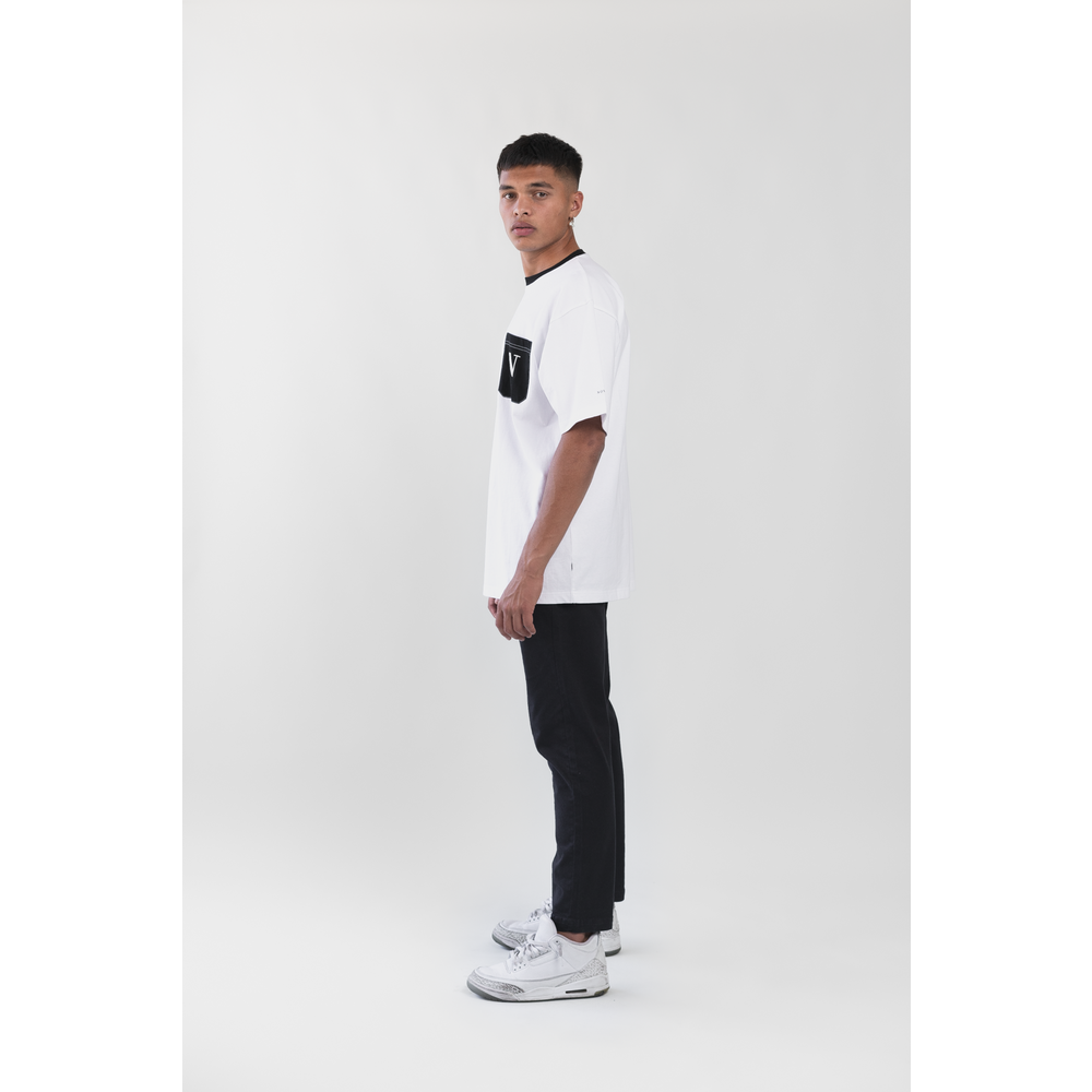 White Oversized Pocket Tee