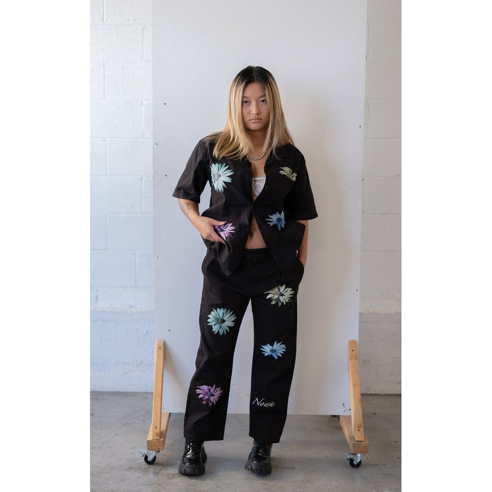 1990 Cropped Relaxed Leg Flower Trouser