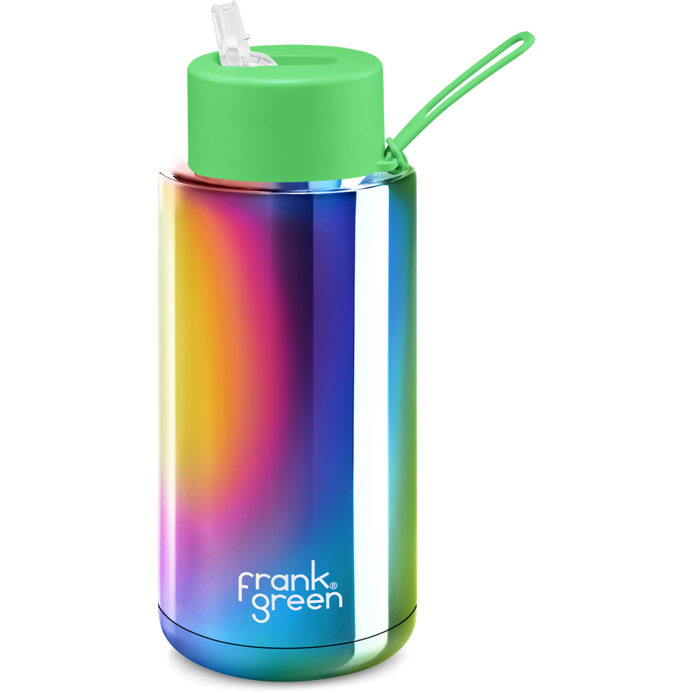 34oz Stainless Steel Ceramic Reusable Bottle - Rainbow Chrome