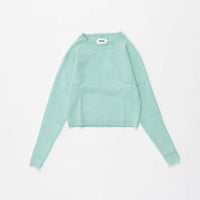 Ribbed Long Sleeve Top in Pastel Turquoise