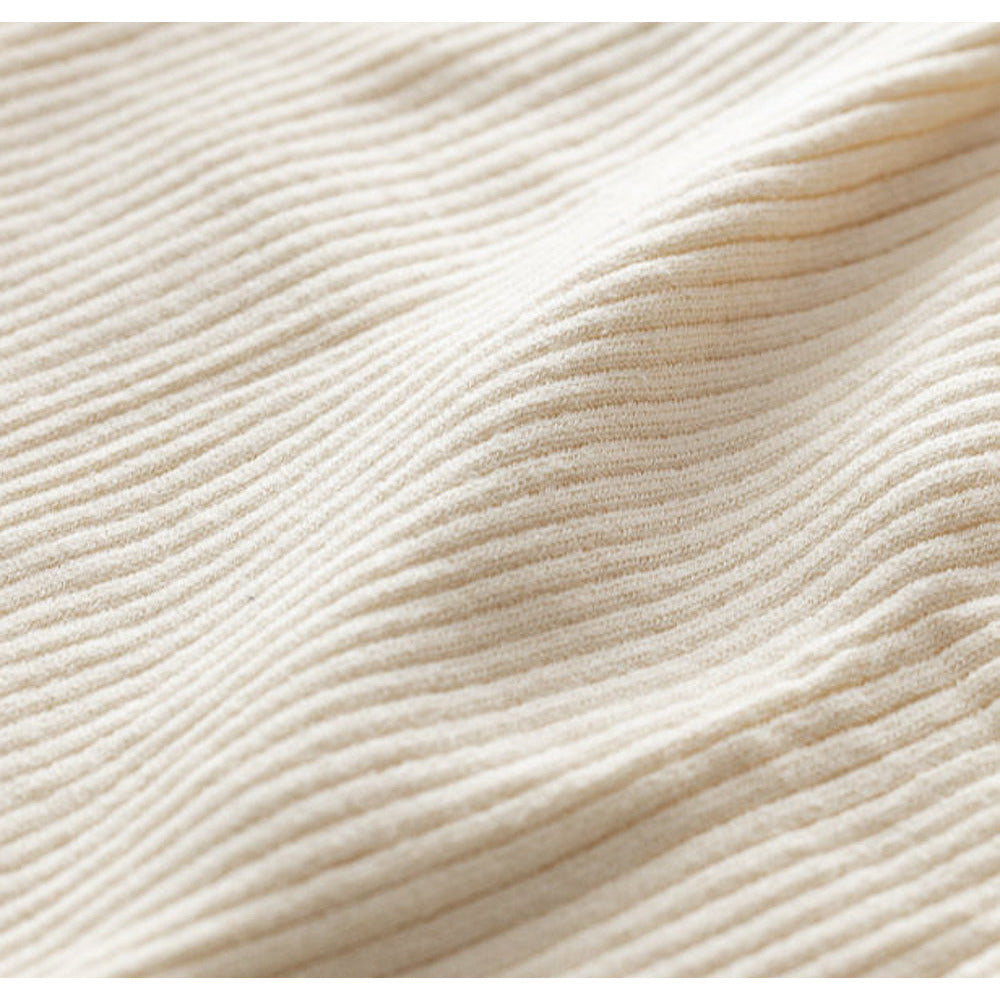 Ribbed Long Sleeve Top in Pearled Ivory