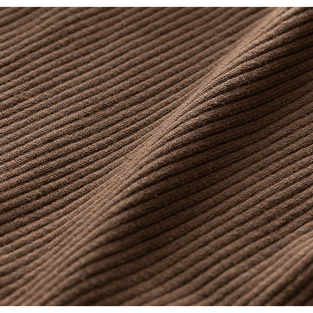 Ribbed Long Sleeve Top in Cocoa