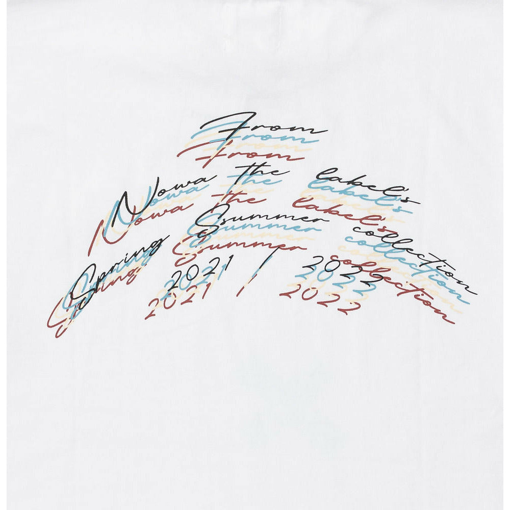 Multi Colour Wavy Tee in White