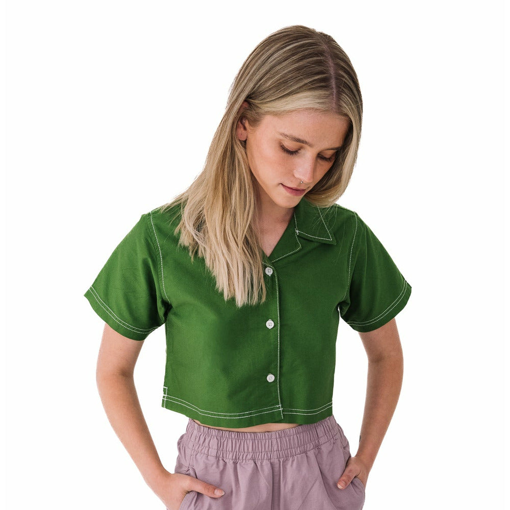 Cropped Camp Collar Shirt