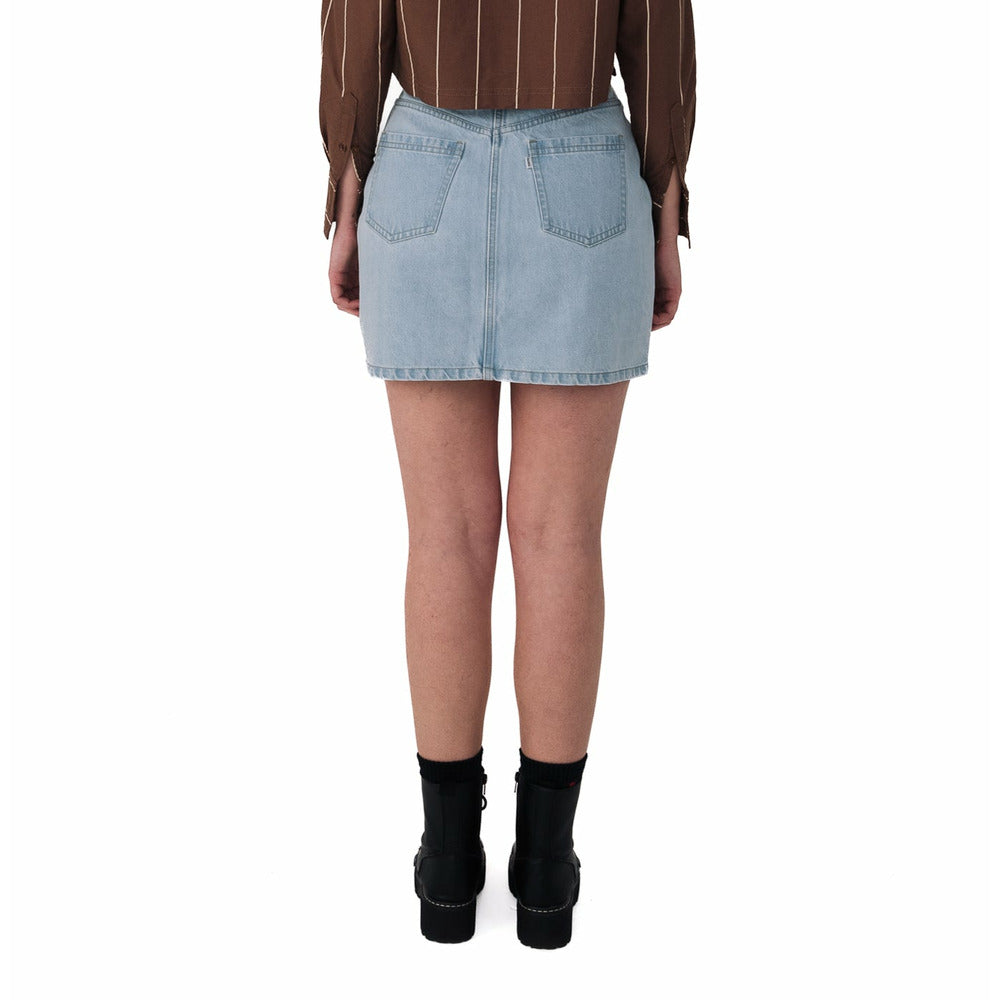 High Waisted Denim skirt in Light Blue