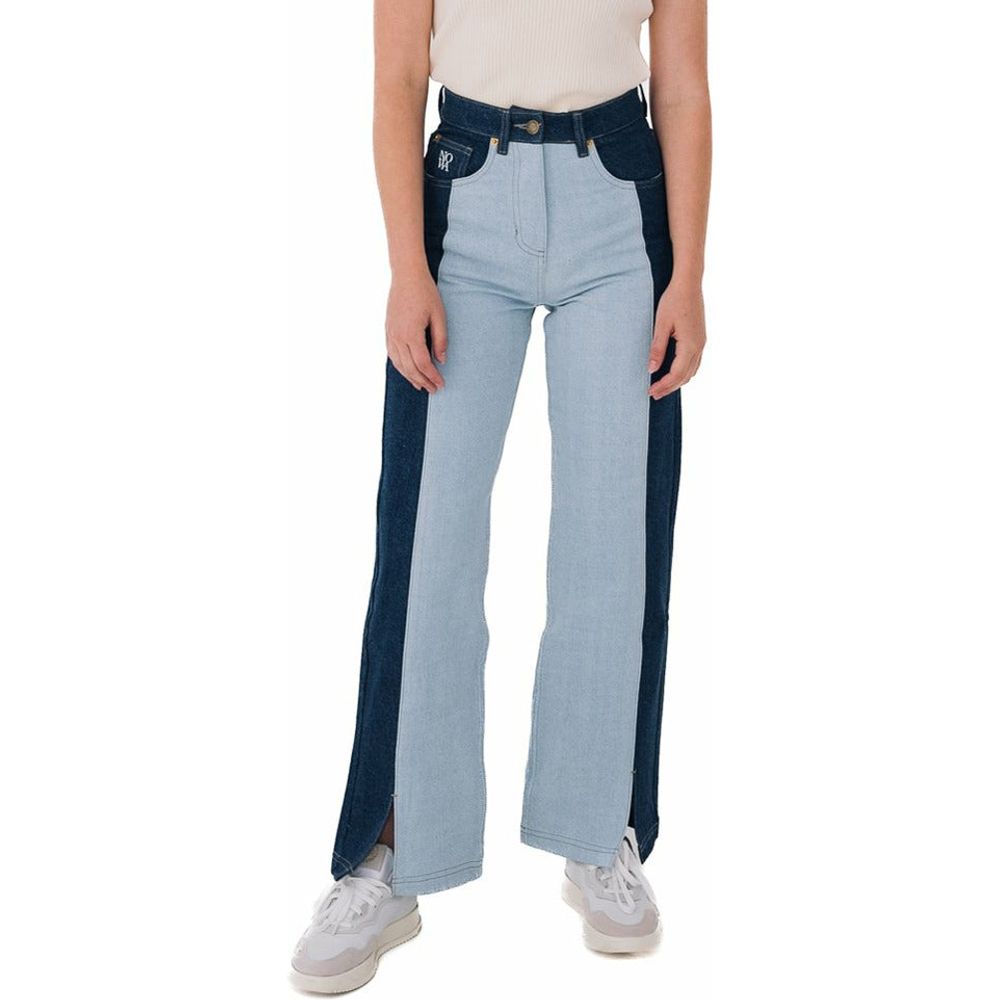 1973 High Two Tone Panel Denim Pant