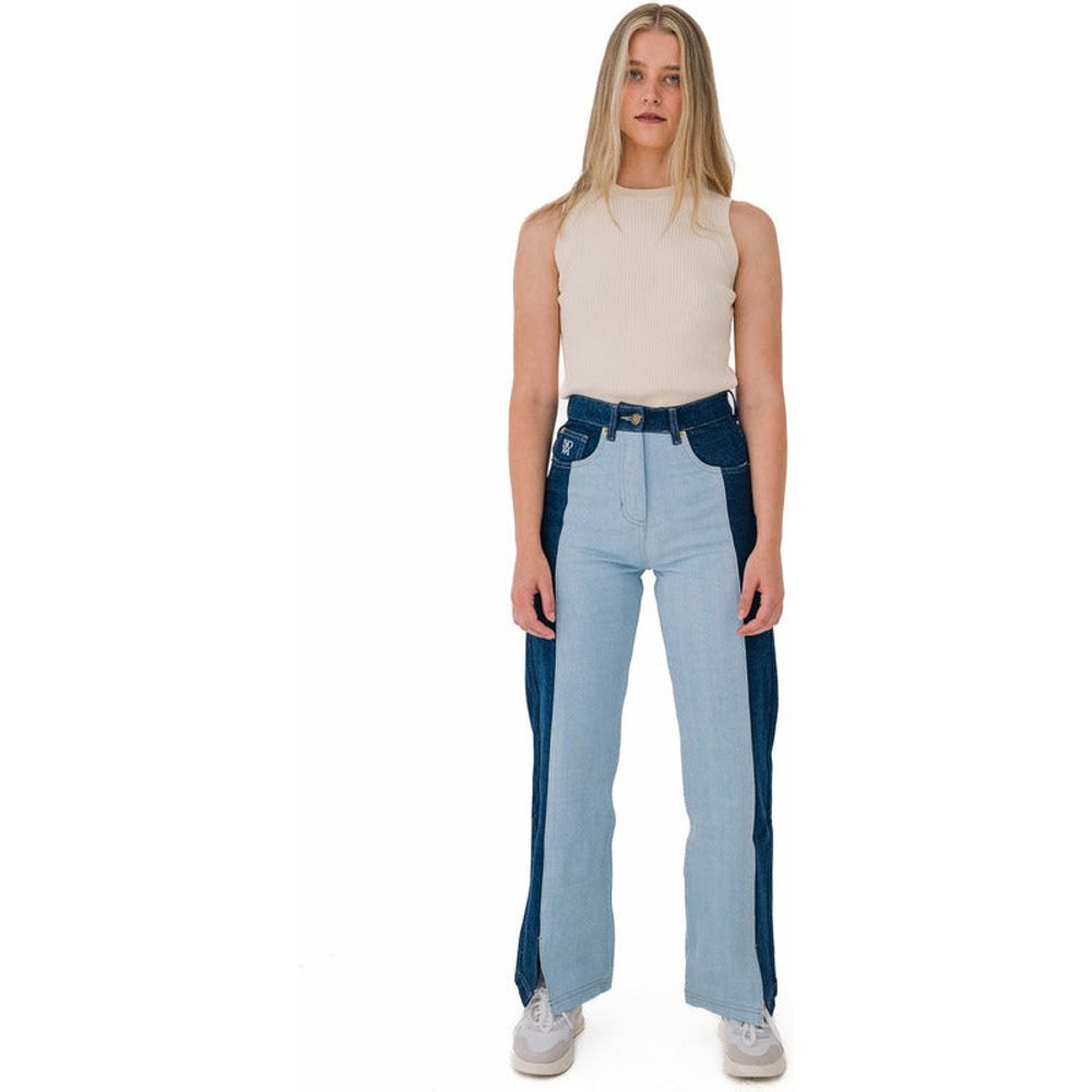 1973 High Two Tone Panel Denim Pant