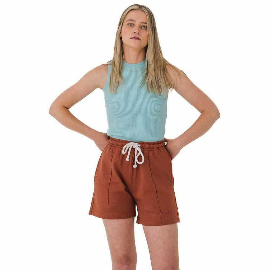 Ribbed Tank Top in Pastel Turquoise