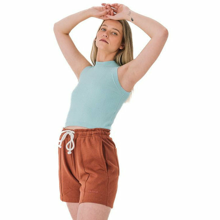 Ribbed Tank Top in Pastel Turquoise