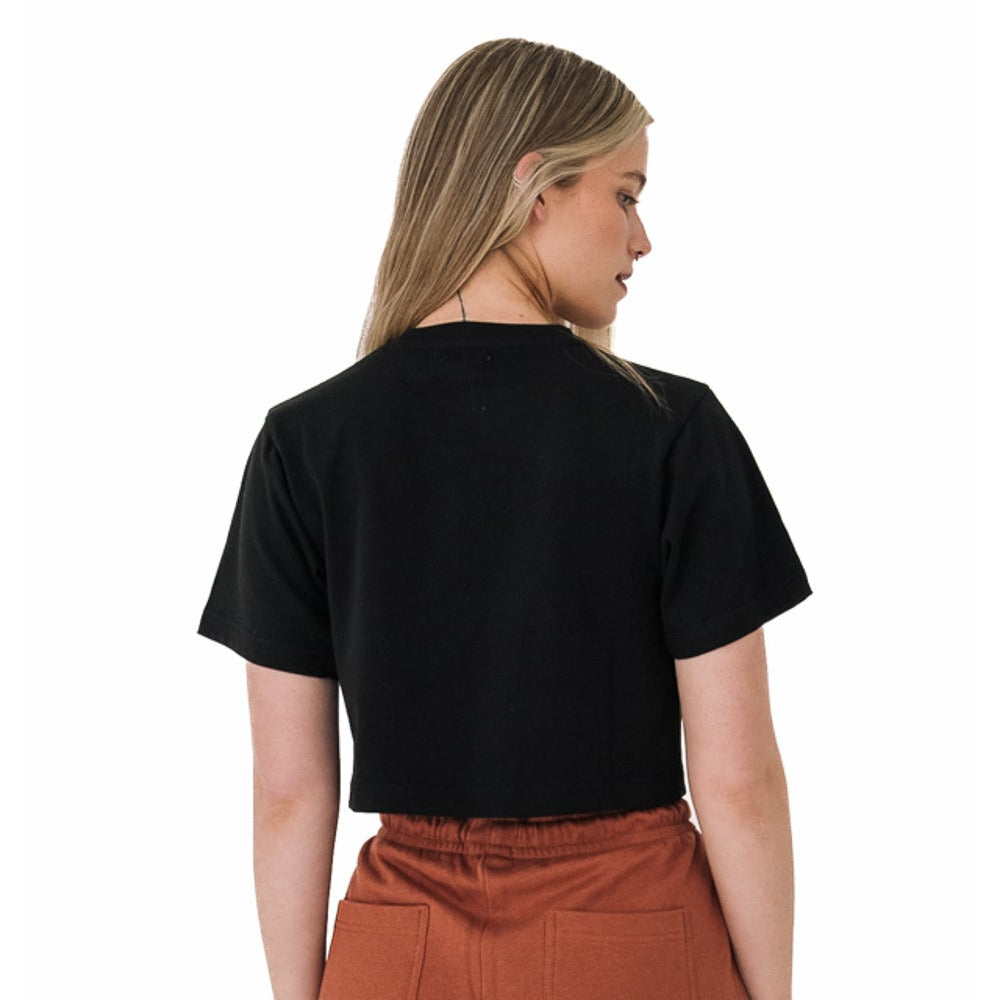 Signature Cropped Tee in Black