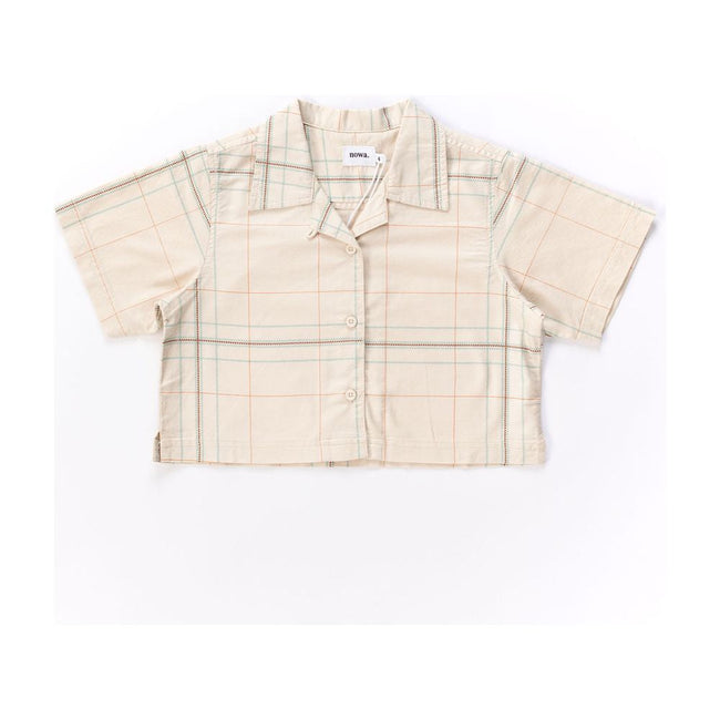 Cropped Camp Collar Shirt in Plaid