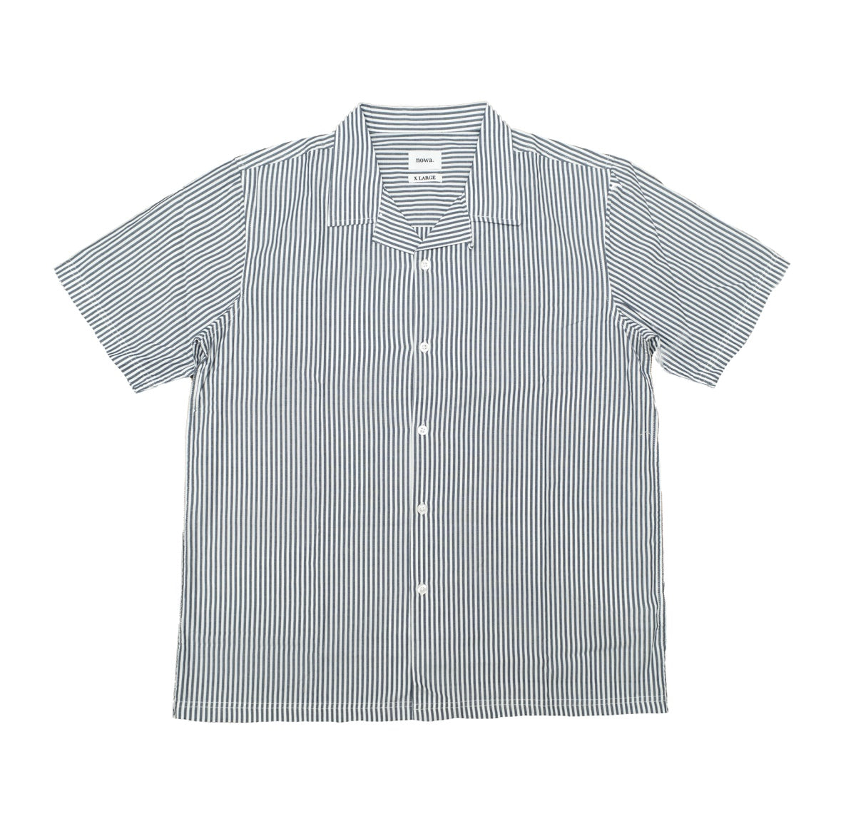 Train Yard Stripe  S/S Camp Collar Shirt