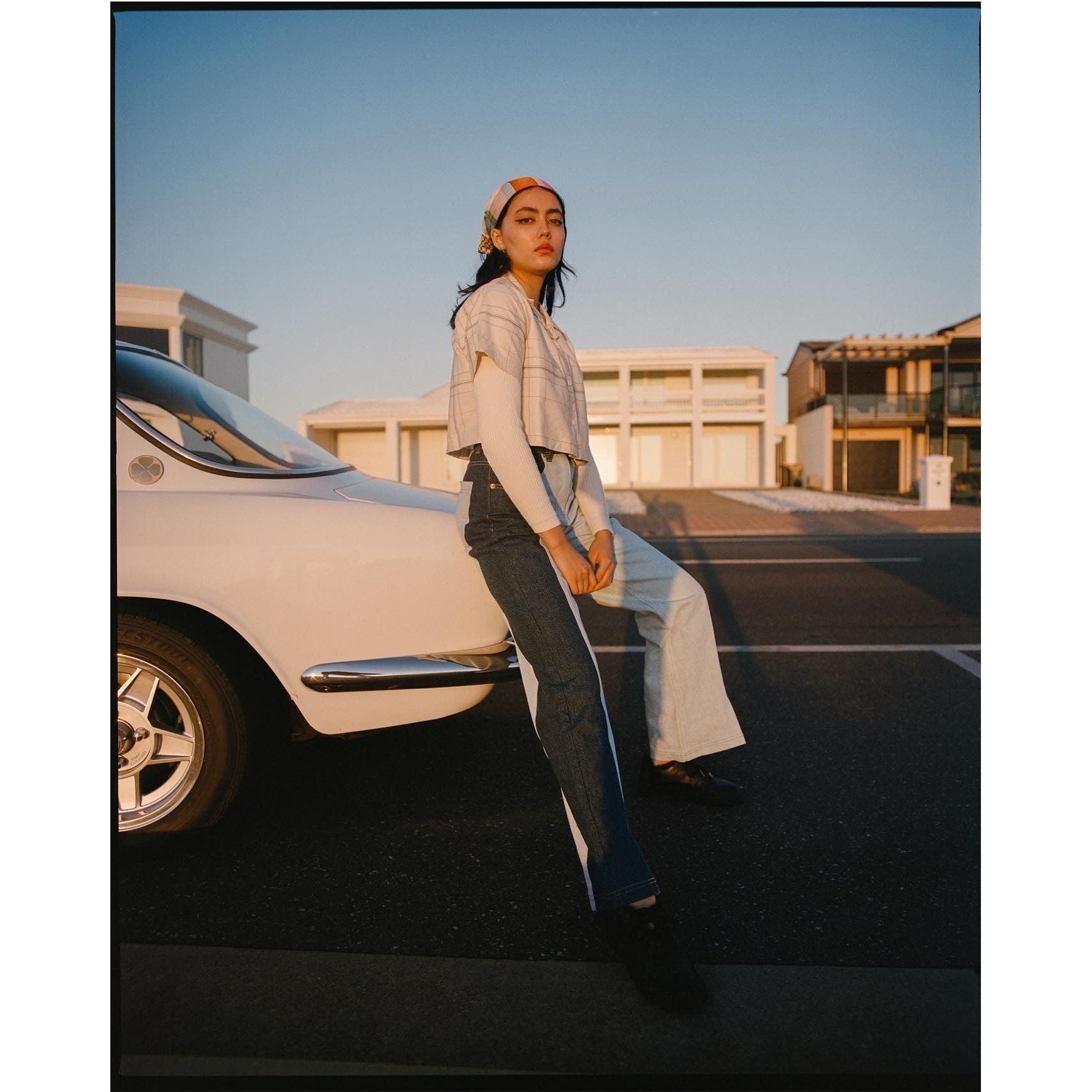 1973 High Two Tone Panel Denim Pant