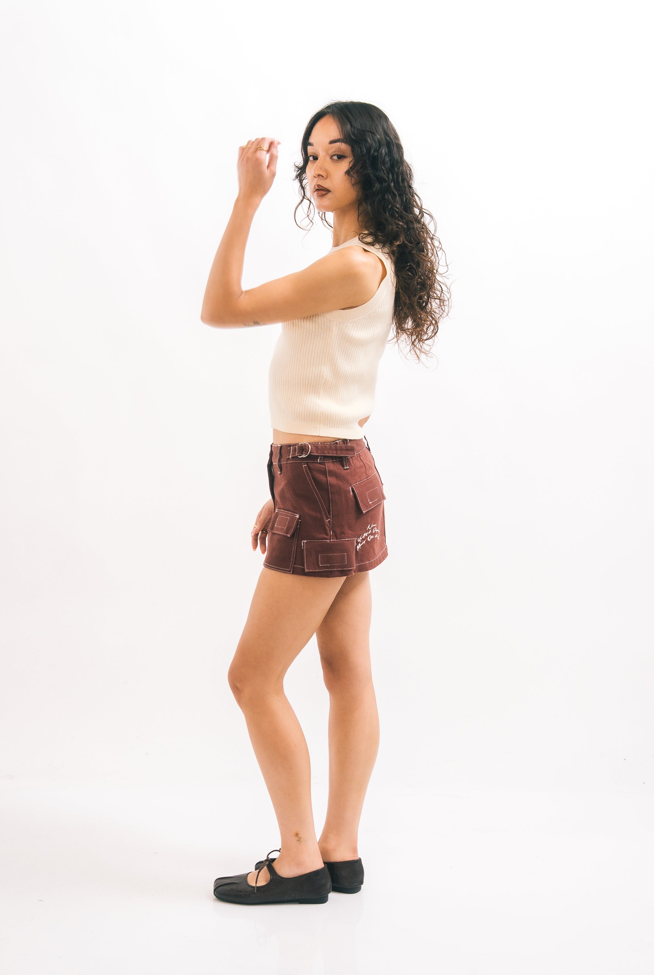 Low Rise Utility Skirt - Grenache