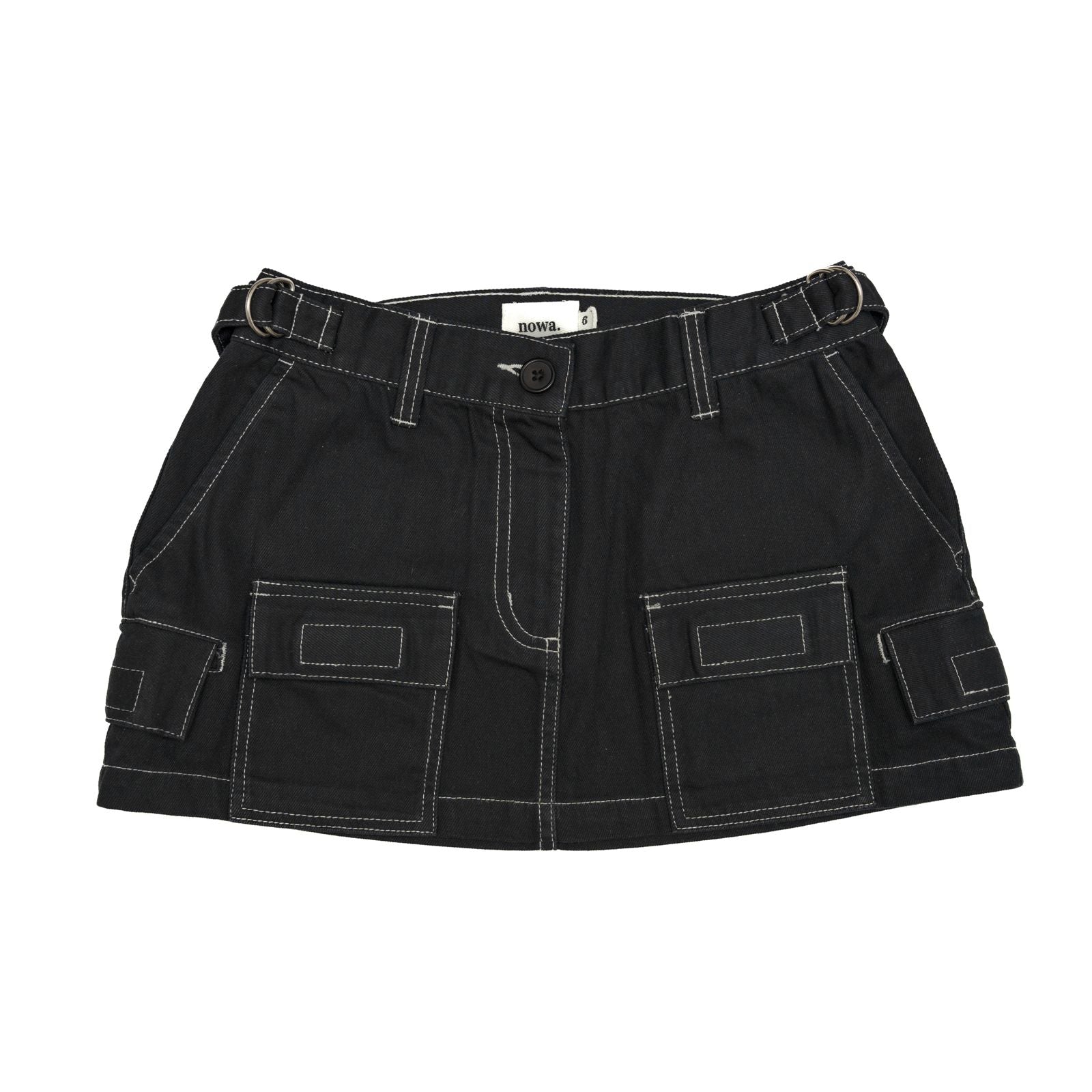 Low Rise Utility Skirt - Black / Contrast Stitch