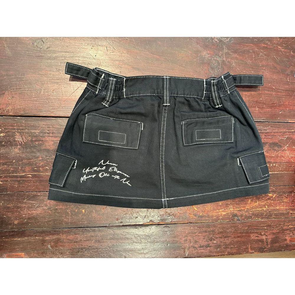 Low Rise Utility Skirt - Black / Contrast Stitch