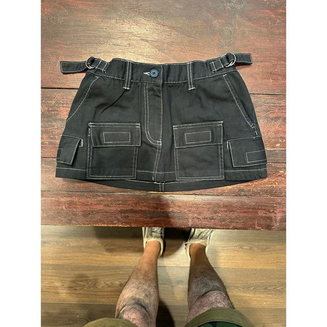 Low Rise Utility Skirt - Black / Contrast Stitch